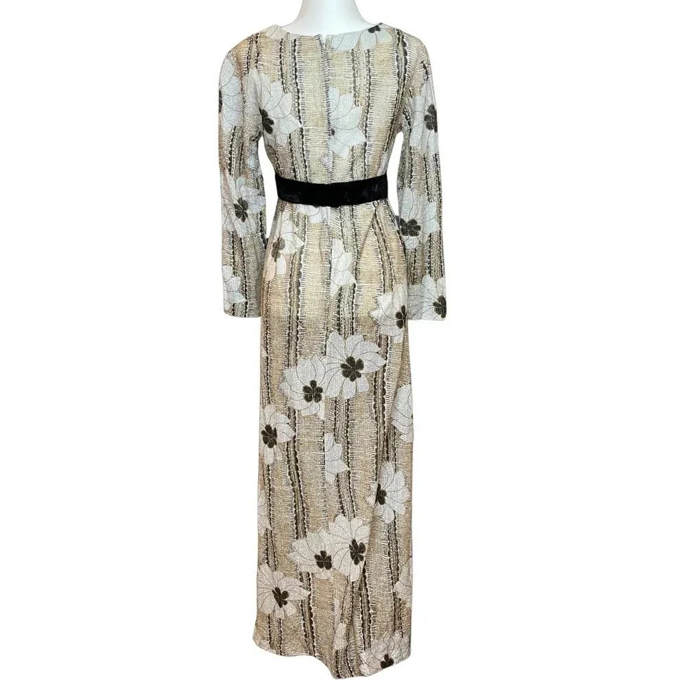 Vintage Lane Bryant Tall Shop Gold And Silver Long Metallic Dress View 2